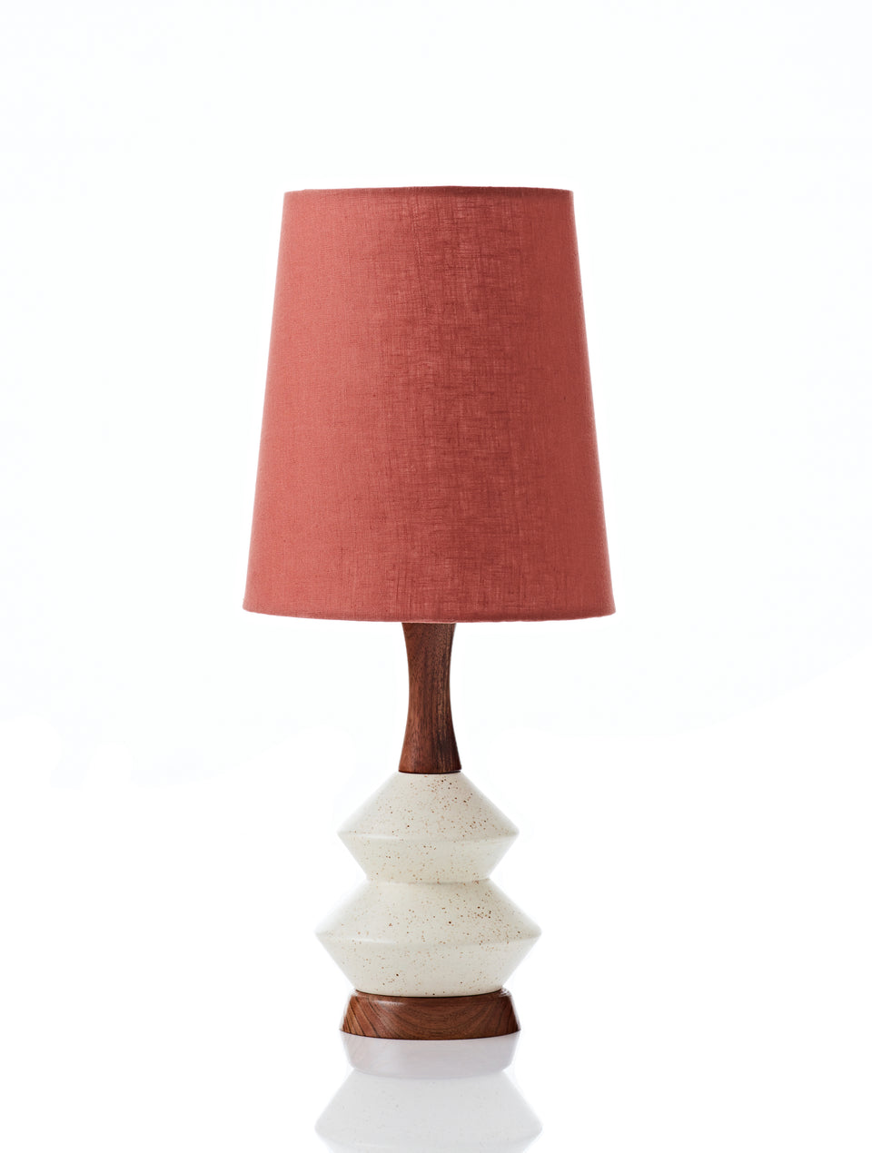 Athena Small Lamp in Red Clay with White Speckled Base by Retro Print Revival
