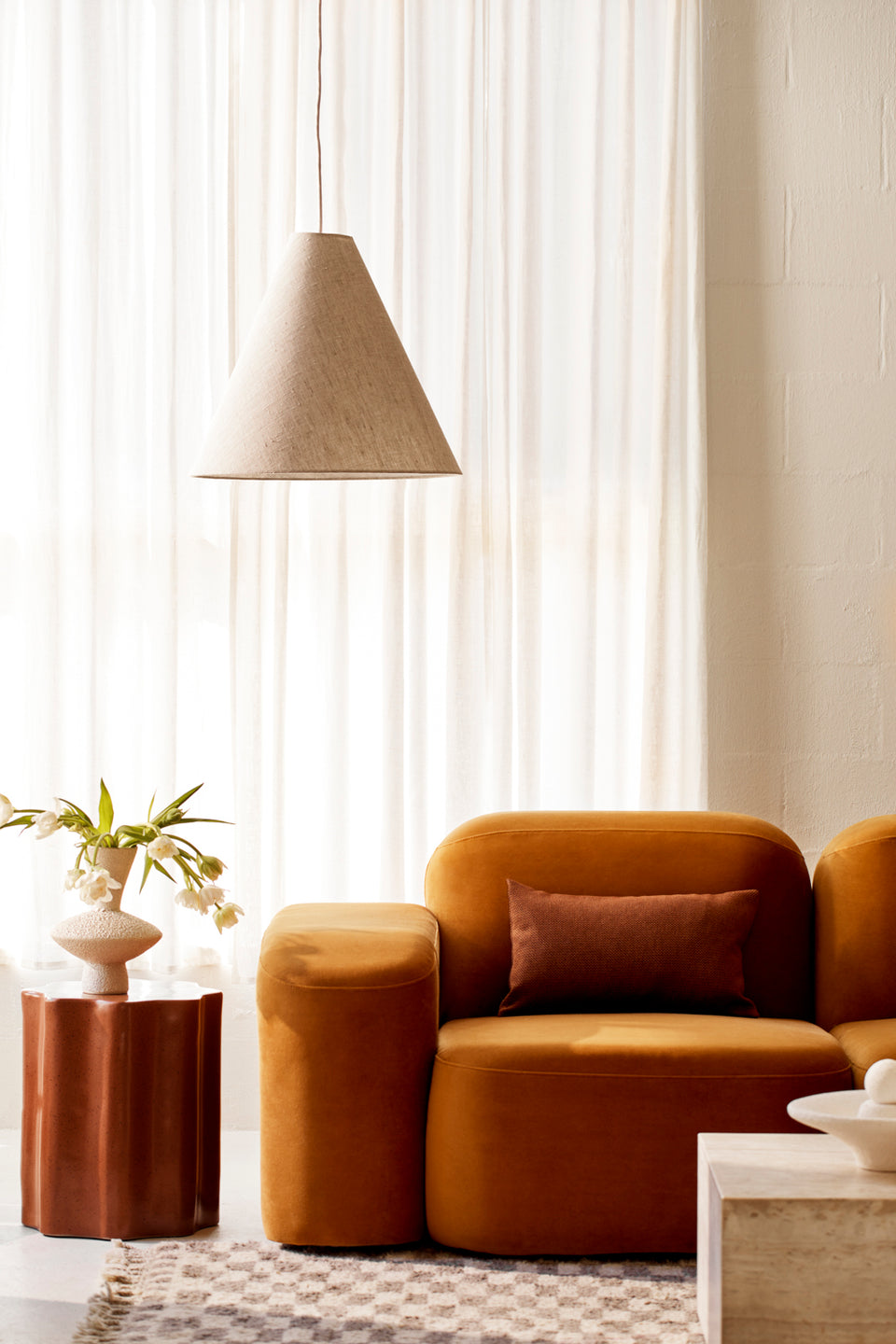 Tapered Pendant Shade • Natural Linen