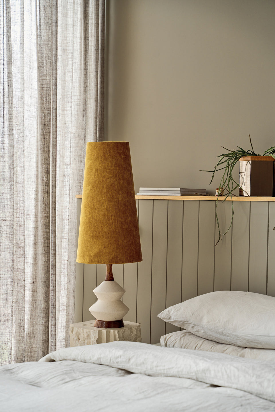 Athena Lamp • Conical - Gold Velvet